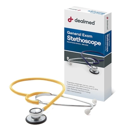 Dealmed Economy Dual-Head Stethoscope, Yellow, Ea. 786404